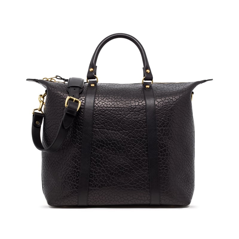 Hampton Zipper Tote in shrunken grain leather