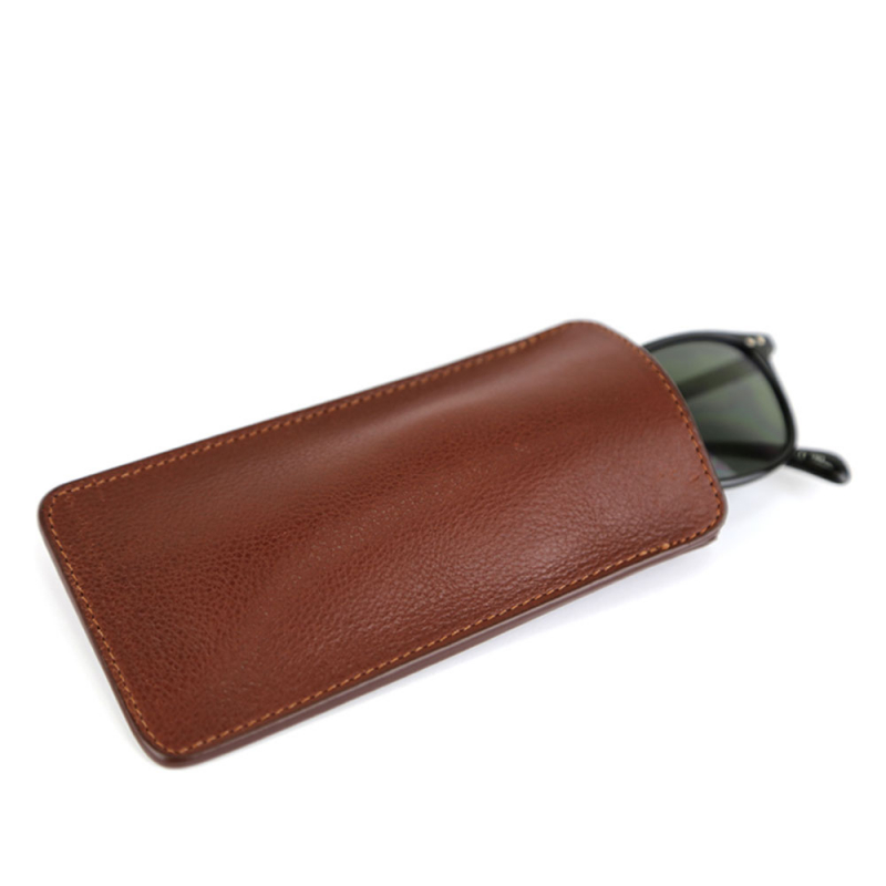 Eye Glass Case in smooth tumbled leather