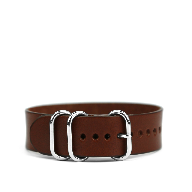 20mm Leather Watch Strap in harness belting leather