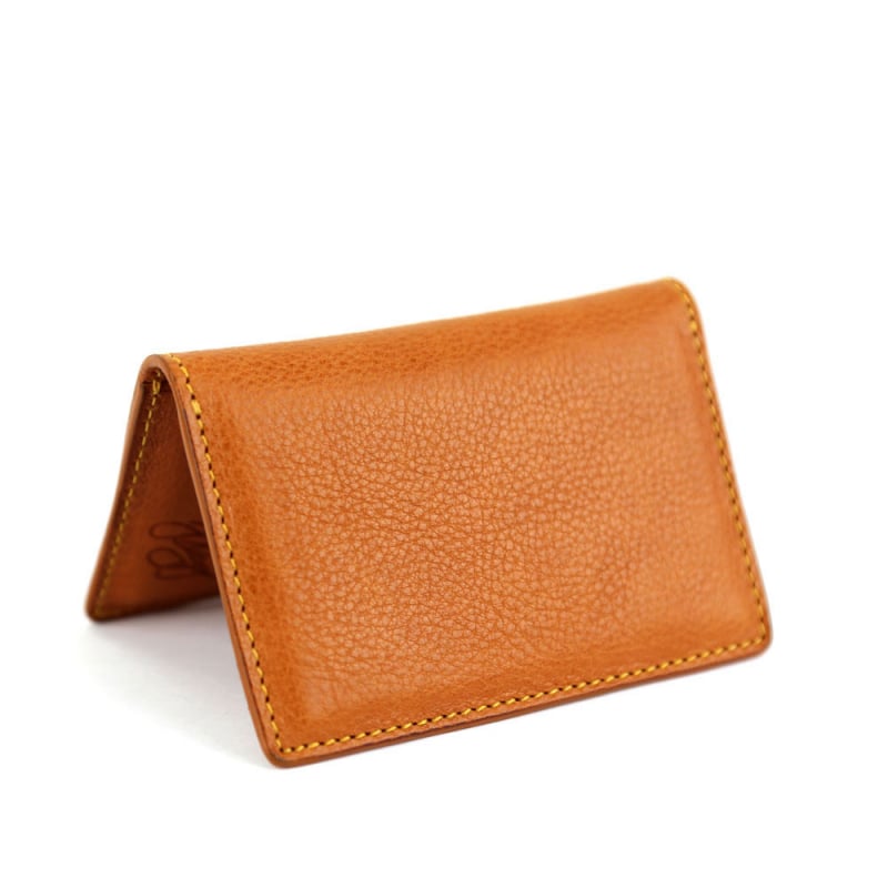Folding Card Case in Smooth Tumbled Leather