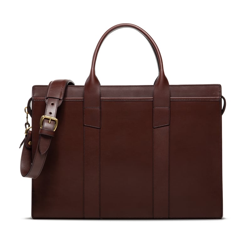 Zip-Top Briefcase in harness belting leather