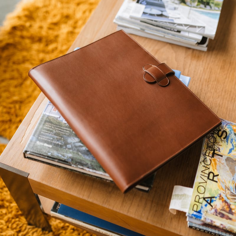 Letter Pad Holder in harness belting leather