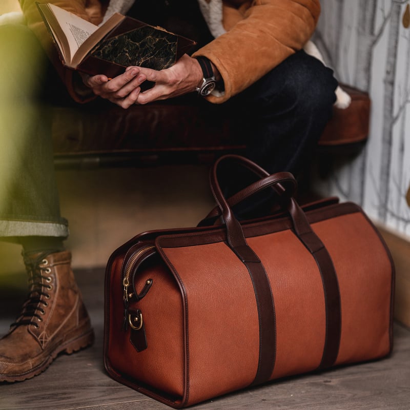 Chèvre Signature Duffle in goat skin