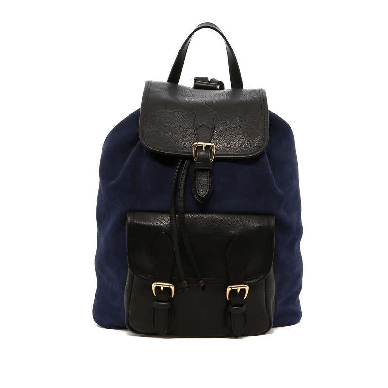 Classic Backpack - Navy/Black - Suede in 