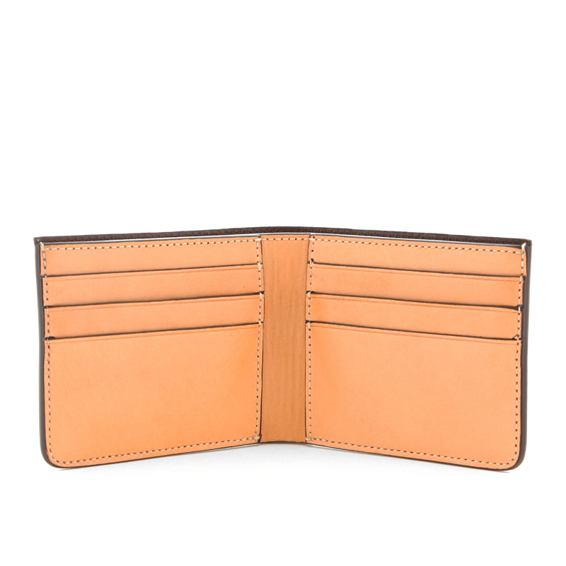 Bifold Wallet - Natural/Chocolate Interior - Tumbled Leather in 
