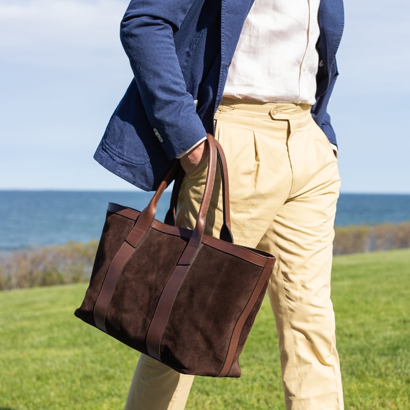 Large Suede Working Tote  in suede