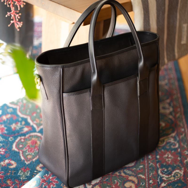 Chèvre Commuter Tote  in goat skin