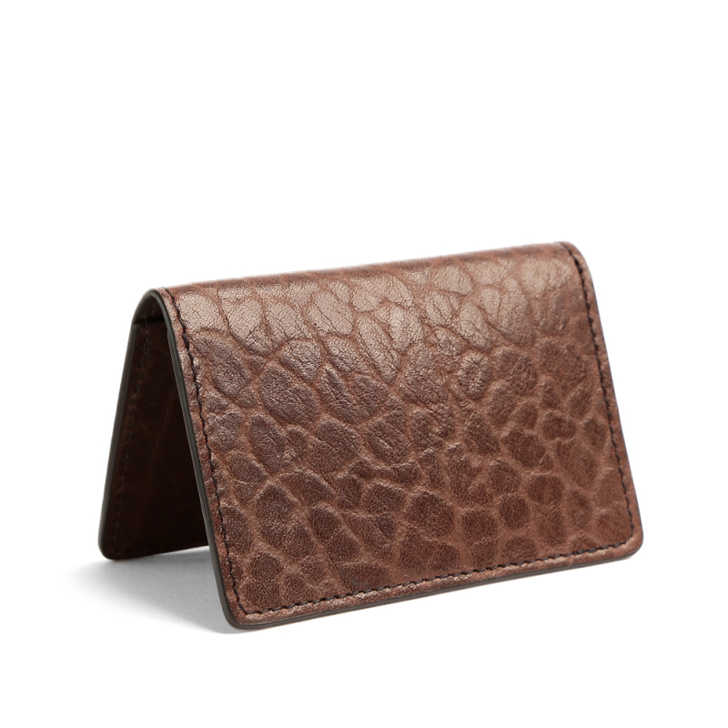 Folding Card Case in shrunken grain leather