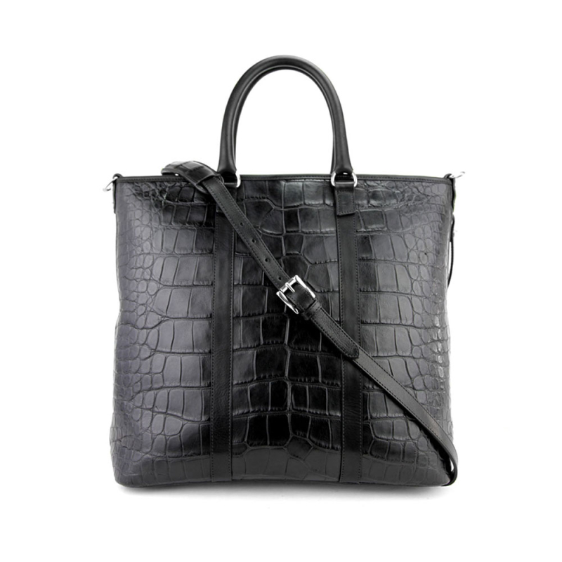 American Alligator Zip-Top Tote in american alligator