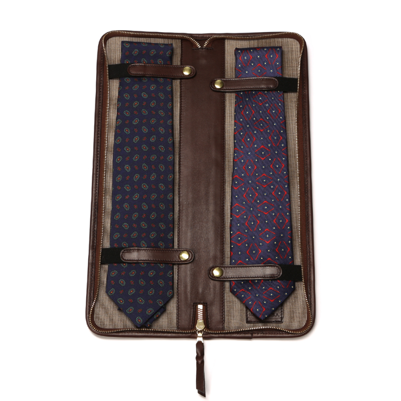 Tie Case in smooth tumbled leather